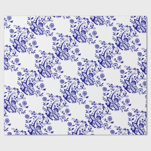 Blaues Zwiebel-Art-Element Geschenkpapier (Flach)