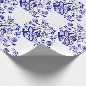 Blaues Zwiebel-Art-Element Geschenkpapier (Ecke)