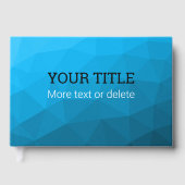 Blaues zyangeometrisches Dreieck Benutzerdefiniert Gästebuch (Vorderseite)