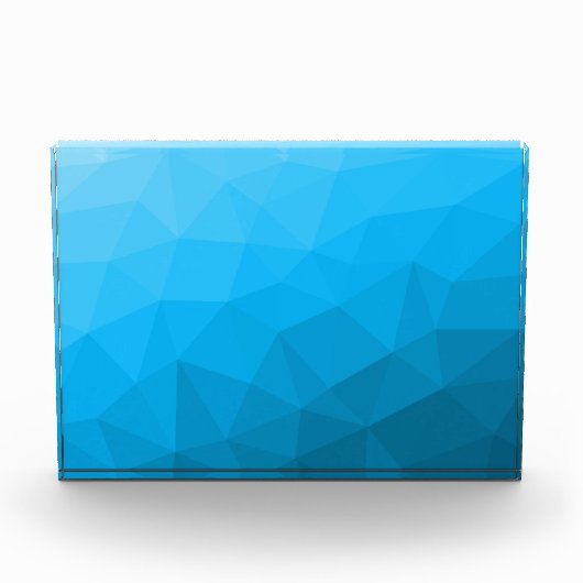 Blaues zyangradientengeometrisches Messprofil Drei Fotoblock (Vorderseite)