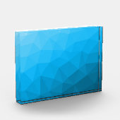 Blaues zyangradientengeometrisches Messprofil Drei Fotoblock (Links)