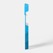 Blaues zyangradientengeometrisches Messprofil Drei iPhone Hülle (Linke Seite)