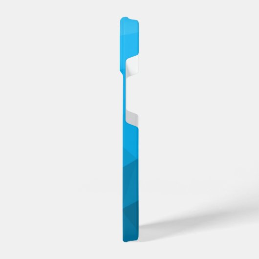 Blaues zyangradientengeometrisches Messprofil Drei iPhone Hülle (Linke Seite)