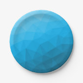 Blaues zyangradientengeometrisches Messprofil Drei Pappteller (Vorderseite)