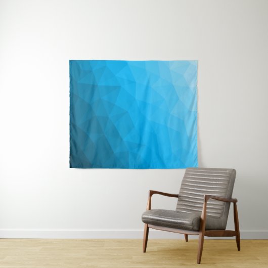 Blaues zyangradientengeometrisches Messprofil Drei Wandteppich (Beispiel (Horizontal))