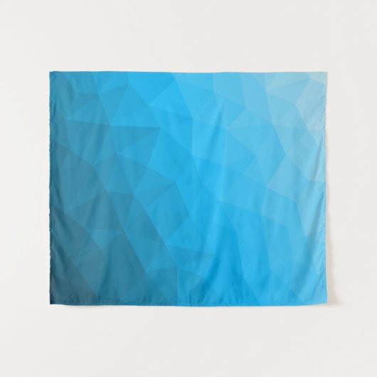 Blaues zyangradientengeometrisches Messprofil Drei Wandteppich (Vorderseite (Horizontal))