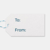 Blaues zyangradientengeometrisches Monogramm Geschenkanhänger (Rückseite Horizontal)