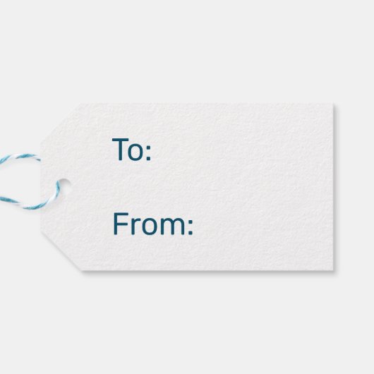 Blaues zyangradientengeometrisches Monogramm Geschenkanhänger (Rückseite Horizontal)