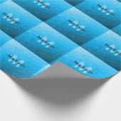 Blaues zyangradientengeometrisches Monogramm Geschenkpapier (Ecke)