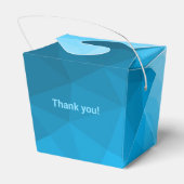 Blaues zyangradientengeometrisches Monogramm Geschenkschachtel (Rückseite)