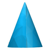 Blaues zyangradientengeometrisches Monogramm Partyhütchen (Rückseite)