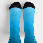 Blaues zyangradientengeometrisches Monogramm Socken (Oben)