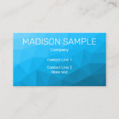 Blaues zyangradientengeometrisches Monogramm Visitenkarte (Vorderseite)