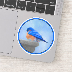 Blauevogel-Malerei - Originale Vogelkunst Aufkleber
