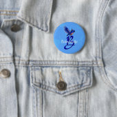 Blauevogel-Monogramm Anfangsbuchstabe B Personalis Button (Beispiel)