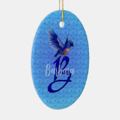 Blauevogel-Monogramm Anfangsbuchstabe B Personalis Keramik Ornament (Rechts)