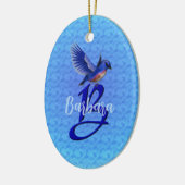 Blauevogel-Monogramm Anfangsbuchstabe B Personalis Keramik Ornament (Links)
