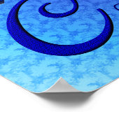 Blauevogel-Monogramm Anfangsbuchstabe C Personalis Poster (Ecke)