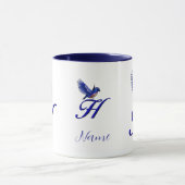 Blauevogel-Monogramm Anfangsbuchstabe H Elegant Pe Tasse (Zentrum)