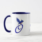 Blauevogel-Monogramm Initiale O Elegant Personalis Tasse (Links)