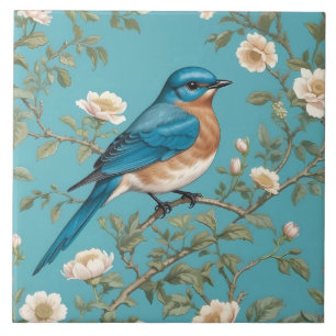 Blauevogel William Morris Inspiriert Türkis Fliese