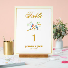 Blauevogels Hochzeit Acrylschild