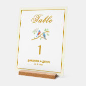 Blauevogels Hochzeit Acrylschild (Winkel)