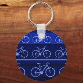 Blaufahrräder auf Streifen Schlüsselanhänger (Vorderseite)
