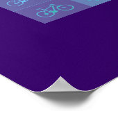 Blaufahrräder mit Musterdruck Poster (Ecke)