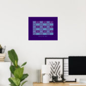 Blaufahrräder mit Musterdruck Poster (Heimbüro)