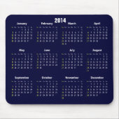Blaufarbe mit 2014 Kalendern Mousepad (Vorne)