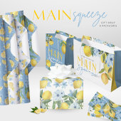 Blaufarben-Lemon und Blume-Gewebe-Papier Seidenpapier