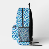Blaufarben-Muster Bedruckter Rucksack (Rechts)
