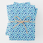 Blaufarben-Muster Geschenkpapier Set (Beispiel)