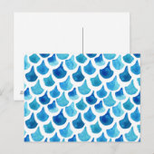 Blaufarben-Muster Postkarte (Vorne/Hinten)