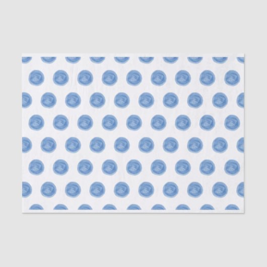 Blaufarben-Polka-Dots-Papiere Seidenpapier (Vorderseite)