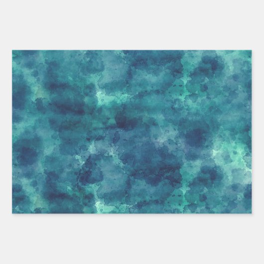 Blaufarbenabstraktion Geschenkpapier Set (Vorderseite 3)