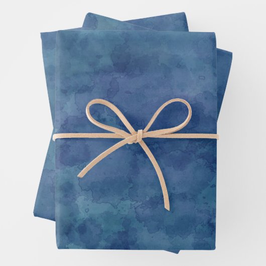 Blaufarbenabstraktion Geschenkpapier Set (Beispiel)