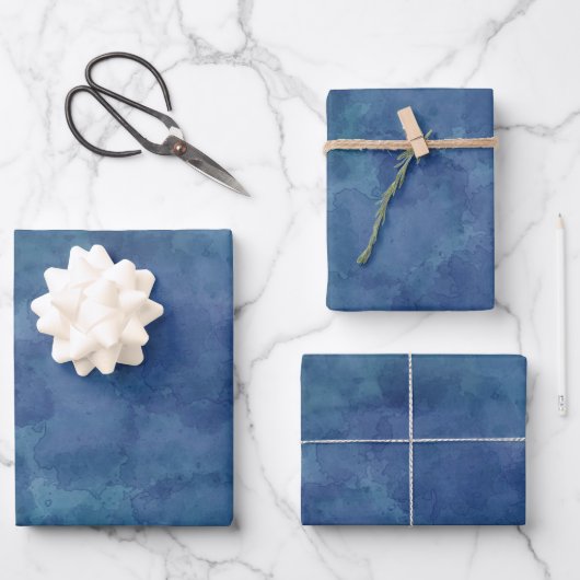 Blaufarbenabstraktion Geschenkpapier Set (Vorderseite)