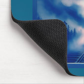 Blaufarbendarstellung mit alter Dampflokomotive Mousepad (Ecke)