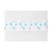 Blaufarbene Butterfly Herzdesign Hochzeit Einladungsbanderole (Rückseitenbeispiel)