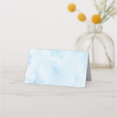 Blaufarbene, florengeflochtene Platzkarte (Rückseite)