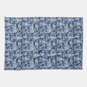 Blaufarbener, faszinierender Pariser Eiffelturm Geschirrtuch (Horizontal)