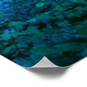 Blaufarbige Herbstblätter Poster (Ecke)