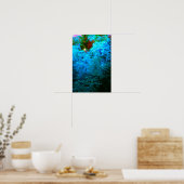 Blaufarbige Herbstblätter Poster (Küche)