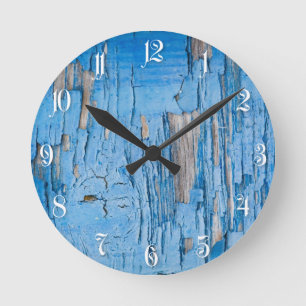 Blaufarbige Oberfläche Runde Wanduhr