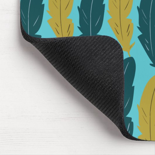 Blaufedermuster Mousepad (Ecke)