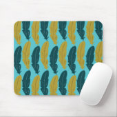 Blaufedermuster Mousepad (Mit Mouse)