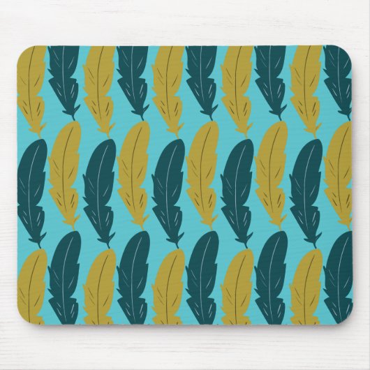 Blaufedermuster Mousepad (Vorne)