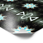 Blaufederstern auf schwarz fotodruck (Ecke)